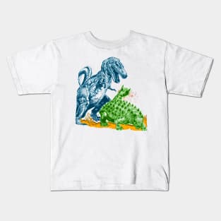 Ankylosaurus tail slapping Tyrannosaurus Rex Kids T-Shirt